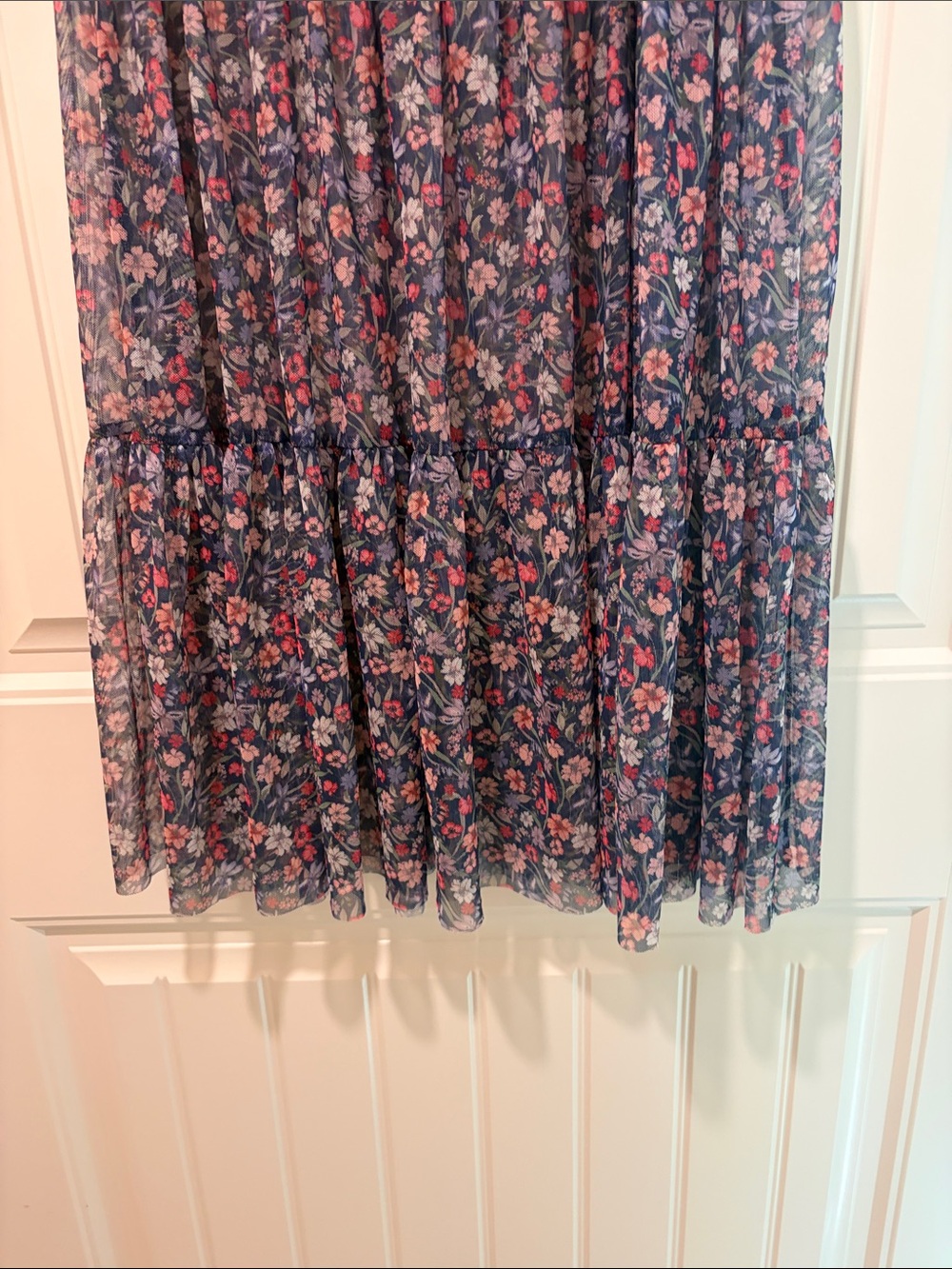 Hutch Navy Maxi Skirt with Pink Floral Print - Picture 2 of 5
